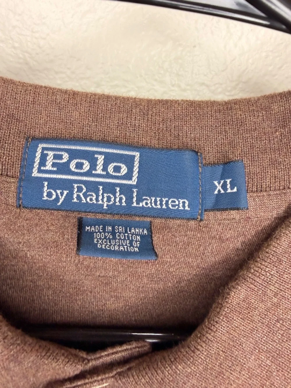 Polo Ralph Lauren Long Sleeve Polo Shirt‎ Mens XL Brown Classic Pony Casual